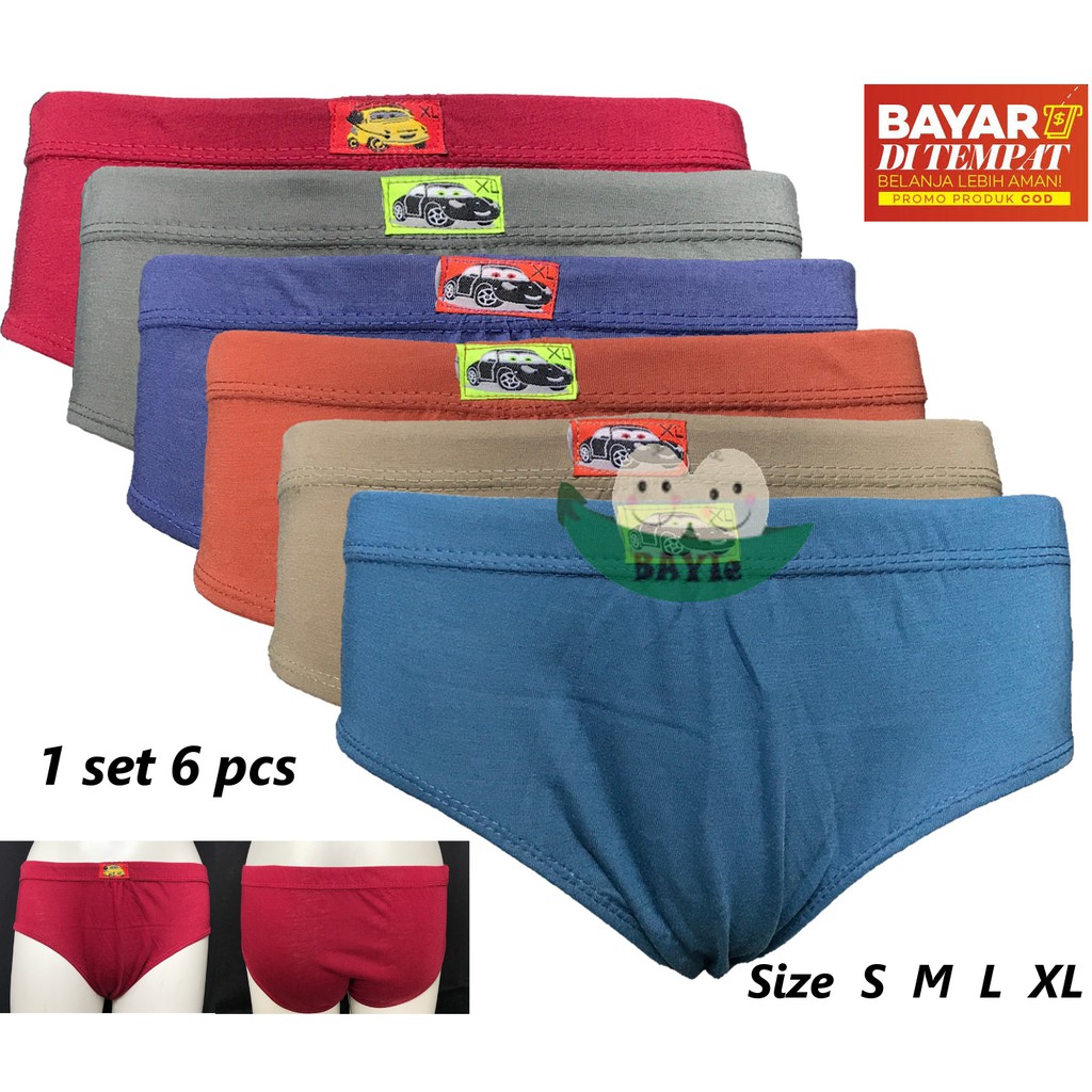 BAYIE - 6 PCS Celana Dalam/CD Anak Laki-laki motif MOBIL/Kid's Underwear/sempak Cowok Size S,M,L,XL