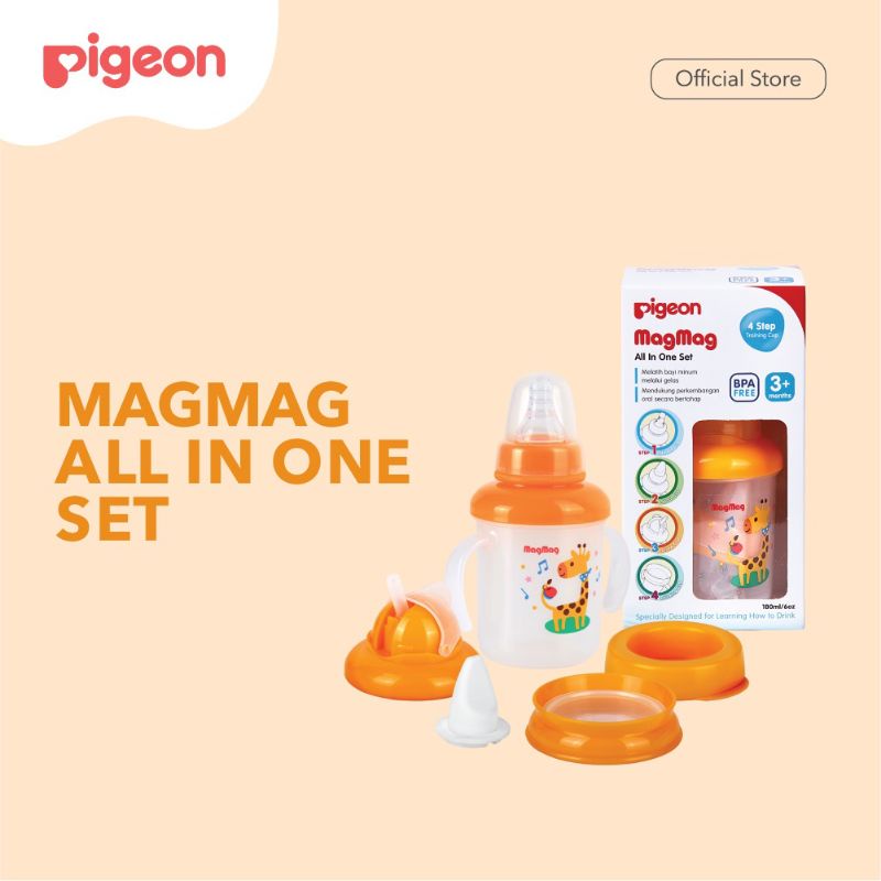 Pigeon Mag Mag all in one set (step 1-4)/ Botol minum anak