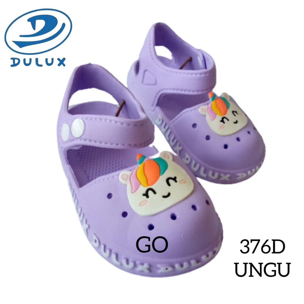 BB DULUX 376ED UNC Sandal Sepatu Anak Perempuan Tali Belakang Model Lucu Sandal Slop Anak Perempuan Model Karakter Unicron