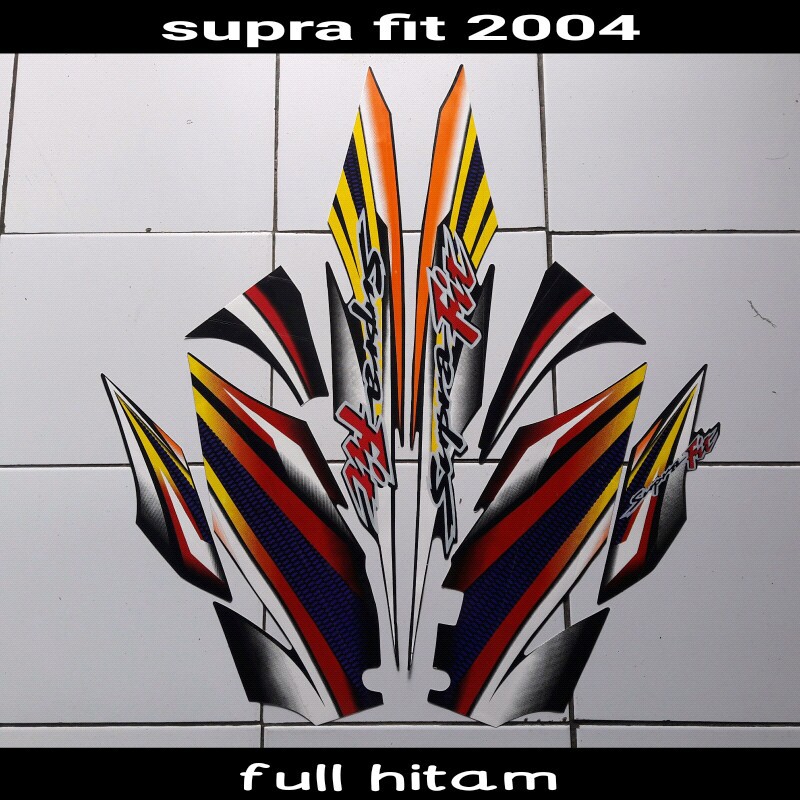 stiker motor supra fit 2004 full hitam