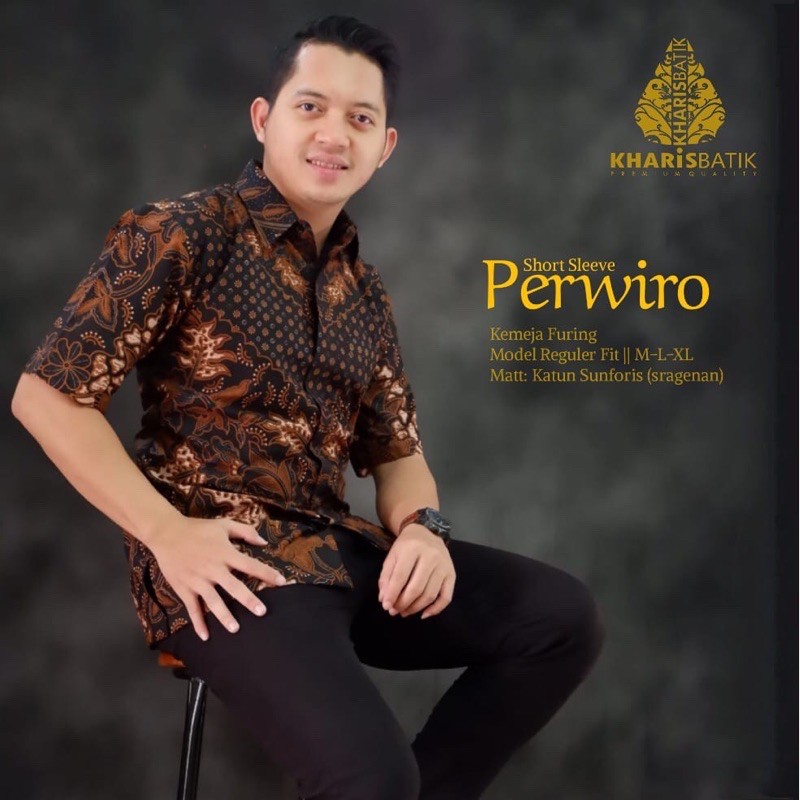 PERWIRO Batik Pria Ful Furing Katun Halus Size S-XXL High Quality