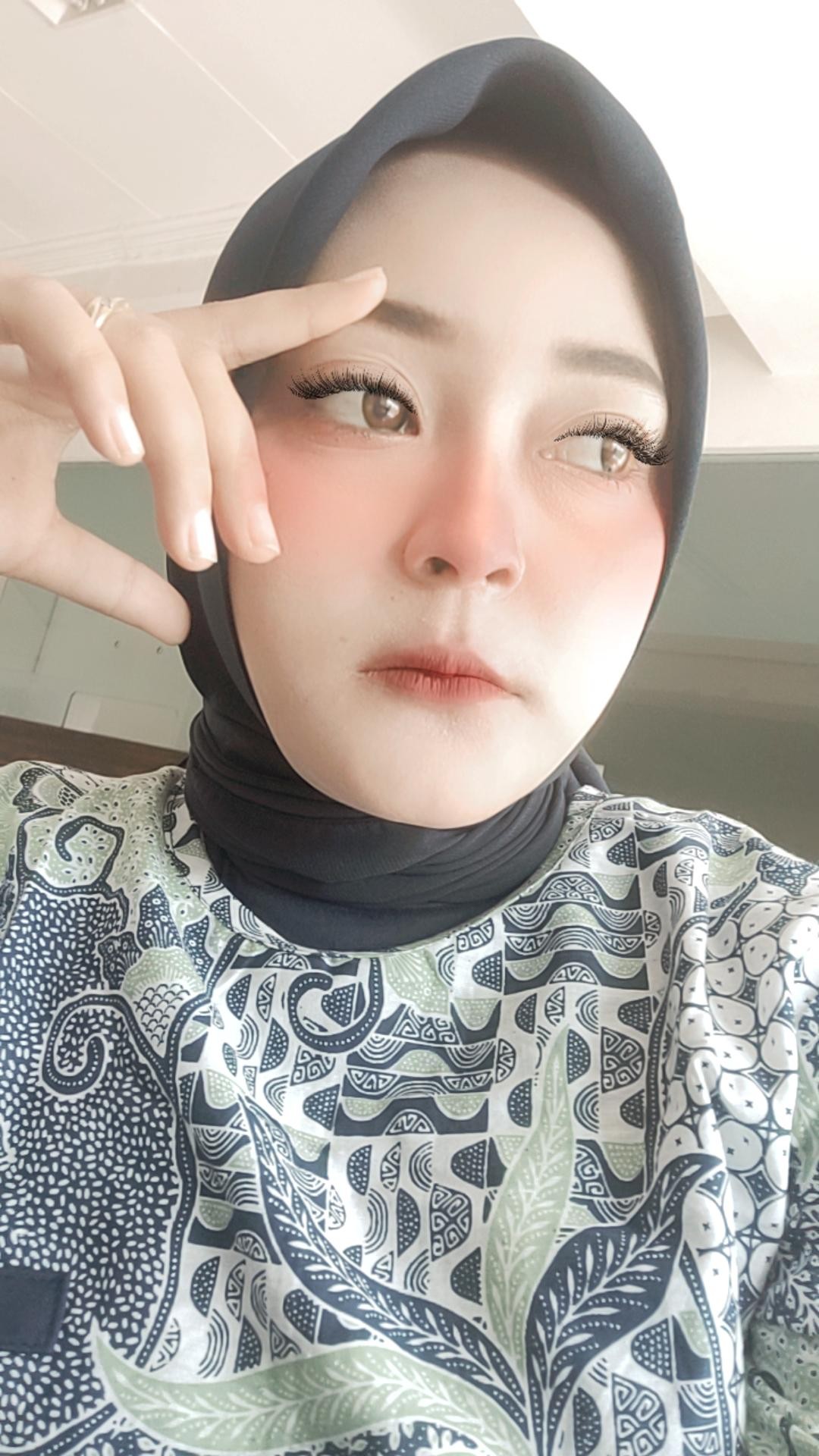 Ori Atasan Blouse Batik Wanita Modern Halus Kombinasi Brokat Polos