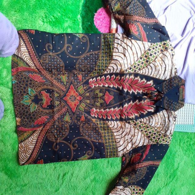Surajaya Cabut Sogan Kemeja Batik Pria Full Furing Katun Cabut Primisima