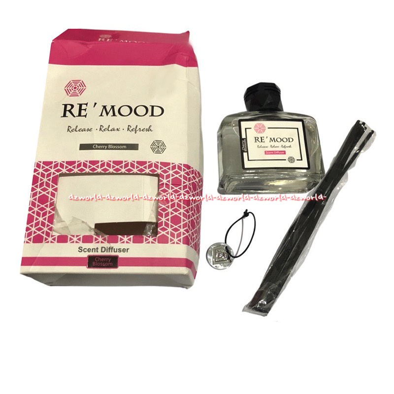 Re'mood 95ml Black Cheddarwood Reed Diffuser Stik Rotan Cheery Breeze Remod Re mood Remood