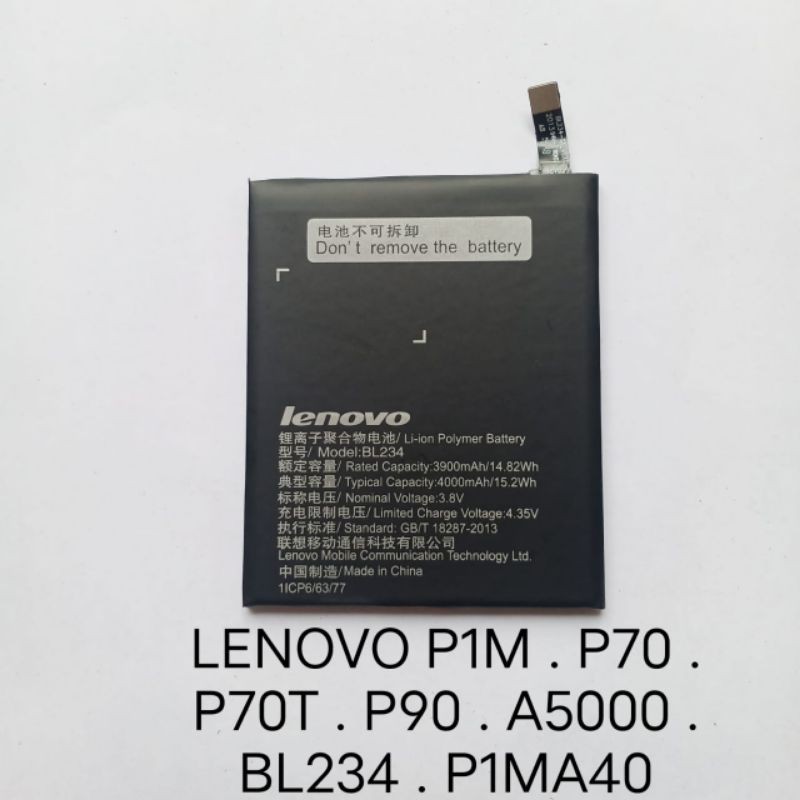 Baterai Lenovo P1M . P70 . P70T . P90 . A5000 . BL234 . P1MA40 Batre Batteray Batrey Batere Batrey