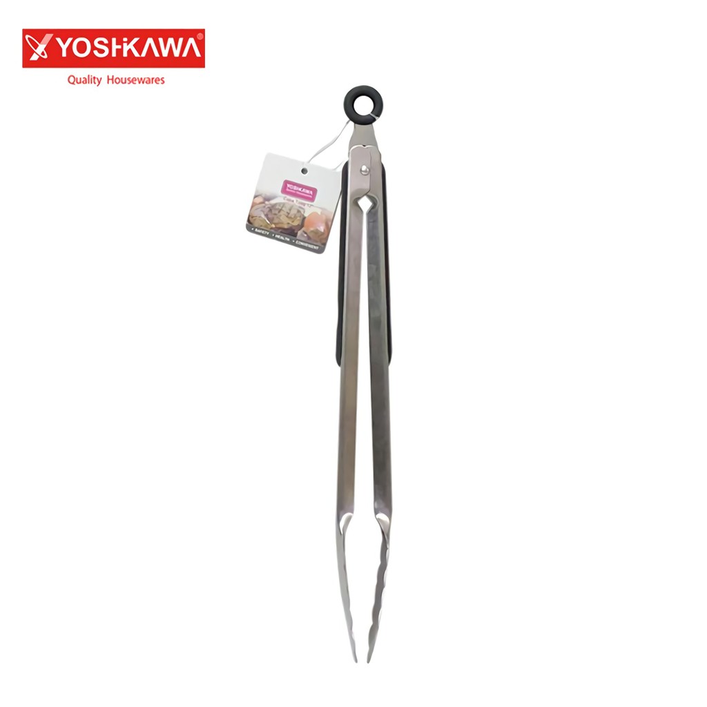 

YOSHIKAWA Capitan Steel Cake Tong Penjepit Makanan EVL-AC56B001-12 Hitam