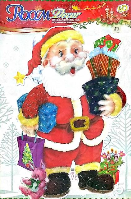 Stiker santa clause 3d atau 5d