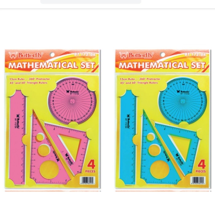 

Penggaris Butterfly Mathematical / Penggaris matematika Set BT-172-04 +