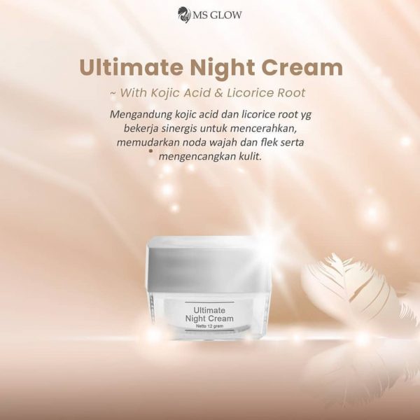 MS Glow Night Cream Ultimate GIRLSNEED77 Krim Malam Membantu Meregenerasikan Kulit Wajah