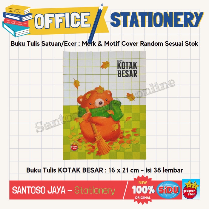 

Buku Tulis Kwarto Matematika KOTAK BESAR 38 Lembar 16x21 cm SATUAN/ECER