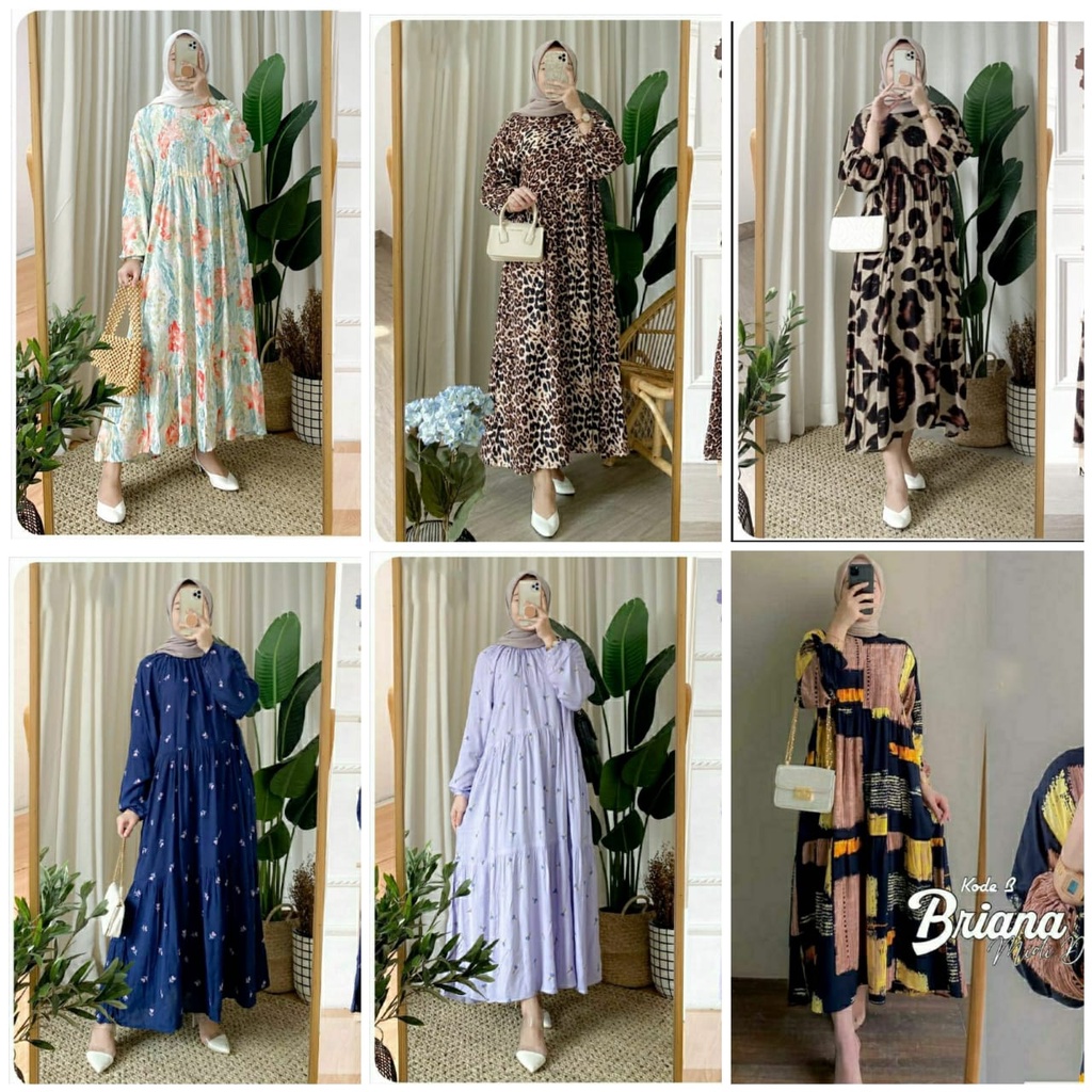 MIDI DRESS RAYON VISCOSE PREMIUM / MIDI DRESS RAYON MOTIF TERBARU / RONA TINIMA CARNIL NICKY TRISHA 