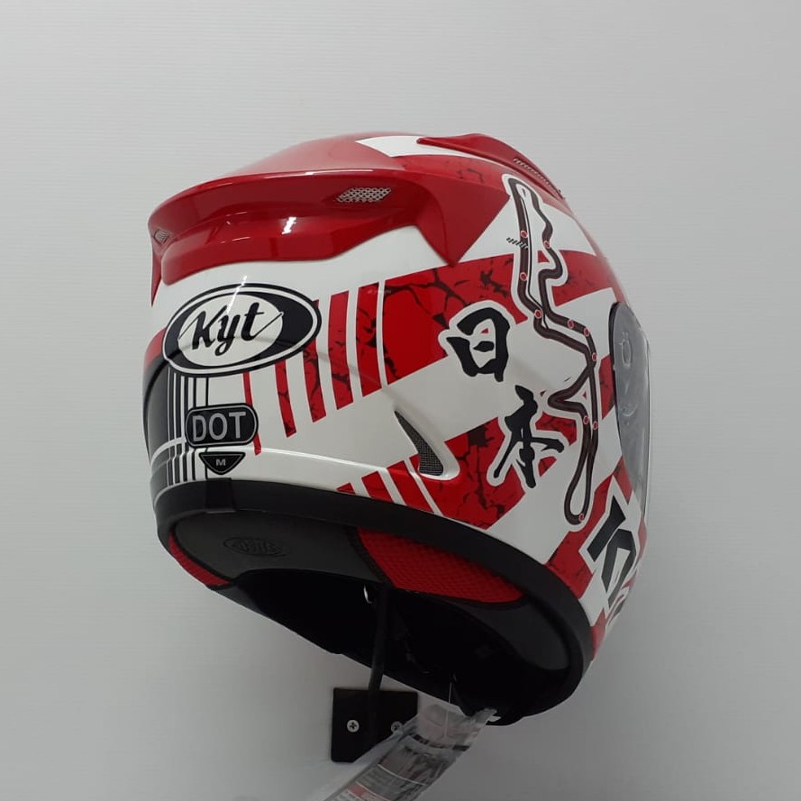 HELM FULL FACE KYT RC7 RC-7 RC SEVEN MOTIF #17 WHITE RED