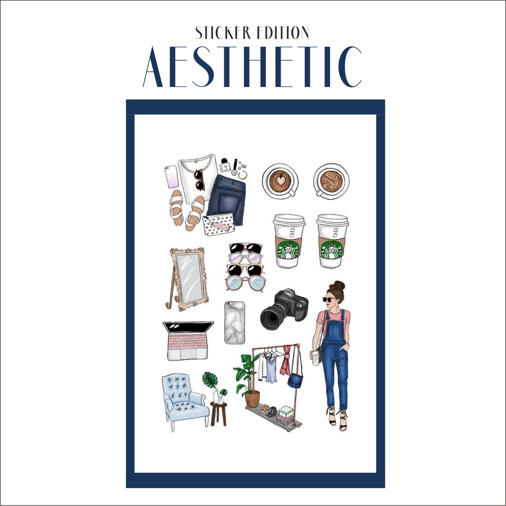 

AESTHETIC STICKER (FEMININE STICKER EDITION) - JOURNAL STICKER, MOBILE STICKER, CUTE STICKER, WOMAN STICKER, HOLIDAY STICKER, STIKER JURNAL, STIKER ESTETIK
