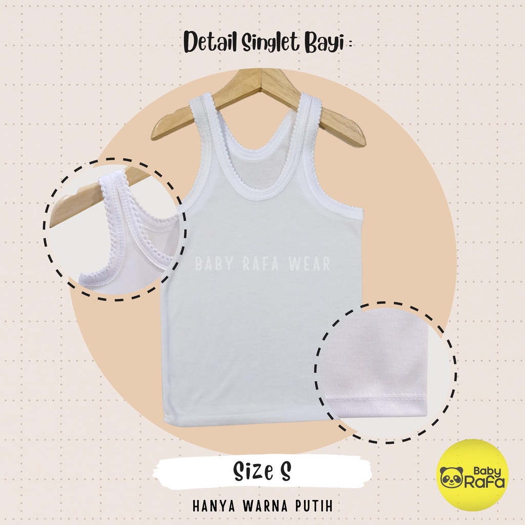 Singlet Bayi / Kaos Dalam Bayi size S warna putih