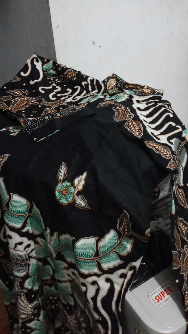 Yuli - Gamis Kencana Ungu Katun Ld 110 Cm/pb 130 Cm Batik Ku Lebel Hitam(kuh)
