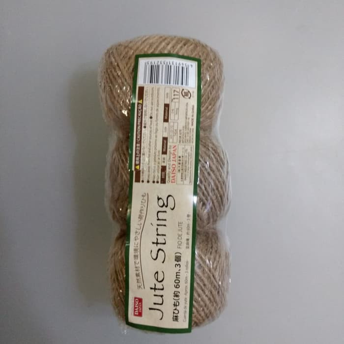 

DAISO tali goni tali rami hemp rope 3 bh 60 m pengikat kado craft