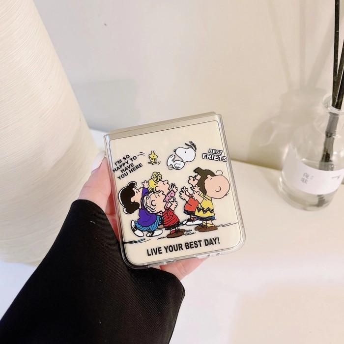 Snoopy Charlie Pendant Casing Case Samsung Z Flip 3 Zflip 3 5G Clear