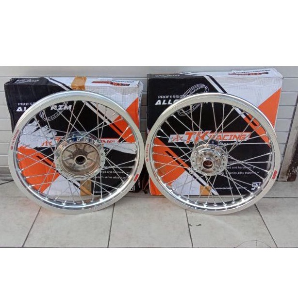 VELG SET TK RACING ORIGINAL TROMOL RX KING ORIGINAL CROOM UKURAN 160/185/215 RING 18