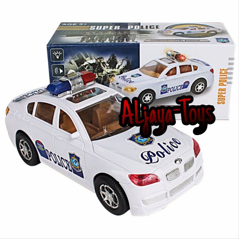 Mainan Mobil Polisi Berjalan Bersuara Lampu Menyala / Police Car Baterai