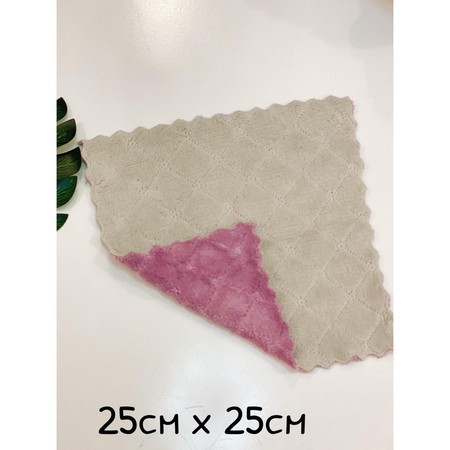 Kain Lap Meja Piring Dapur Anti Minyak Kain Lap Microfiber Serbaguna UK 25X25 CM