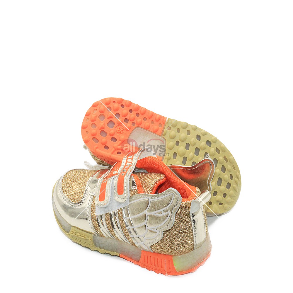 Spike Sepatu Sneakers Anak Laki-Laki LED BYU 5359 - Gold