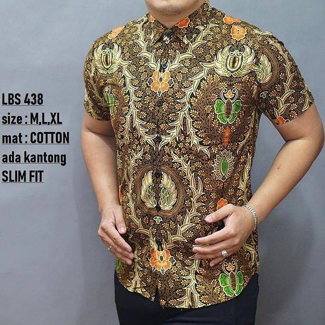 SUPER SALE KEMEJA PRIA | KEMEJA SLIM FIT BAJU BATIK SLIMFIT LENGAN PENDEK MIXCLOTHING LBS 438