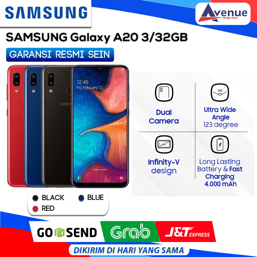 HP SAMSUNG GALAXY A20 3/32GB GARANSI RESMI SEIN PROMO