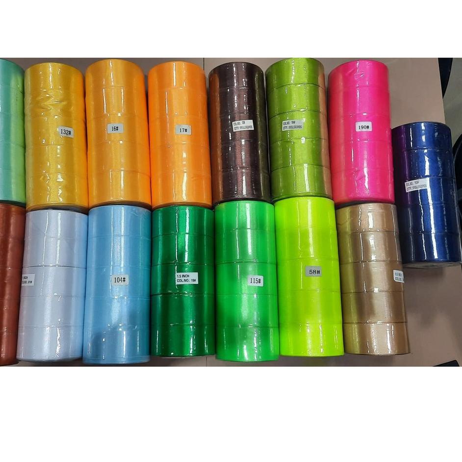 

Update Pita Ribbon Satin Taiwan Lebar 1½ inch 1.5 inch - 4 cm per pack isi 5 roll .,