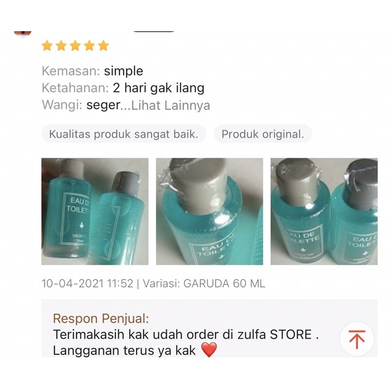 PARFUM GARUDA INDONESIA BULAT ORI BERSEGEL