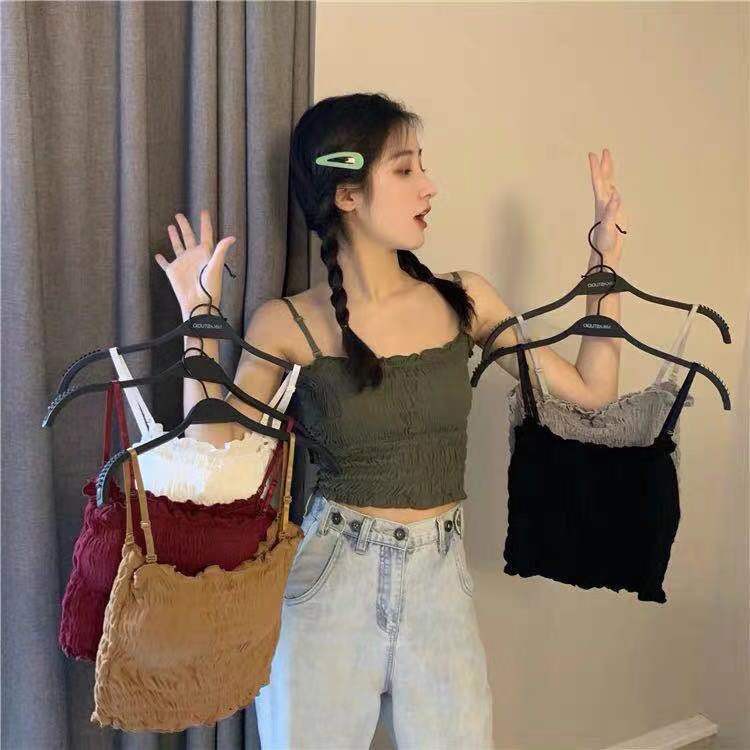 GO! BR509 TankTop Crop Top Bra Korean Style Bahan Katun Import Tali Lepas Pasang cod