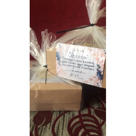 

[tambahan] Kartu ucapan Dus Pita Satin untuk kado gift hampers