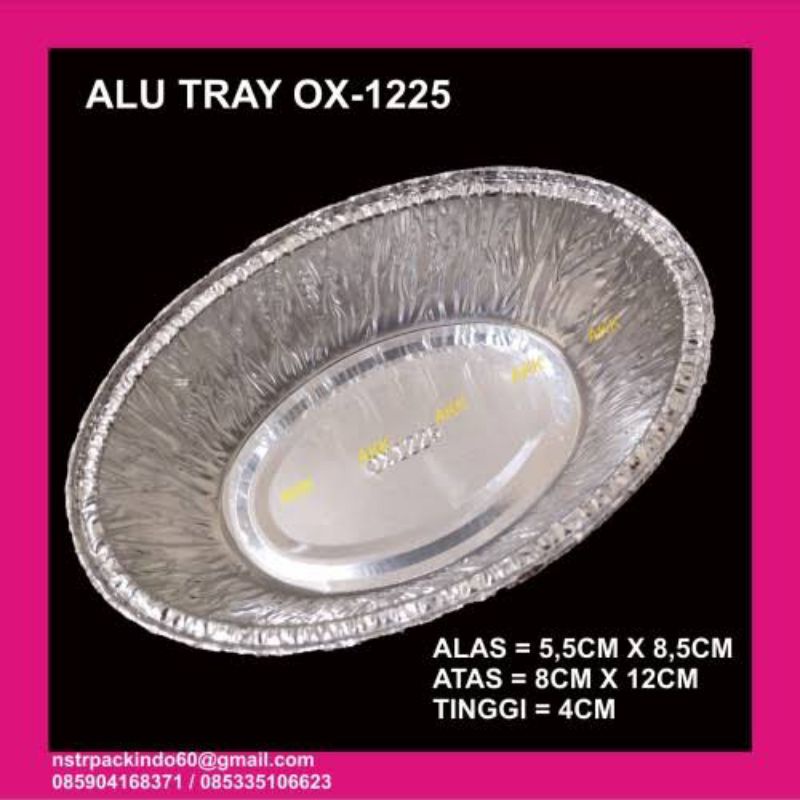 

Aluminium tray oval ox 1225 isi 100