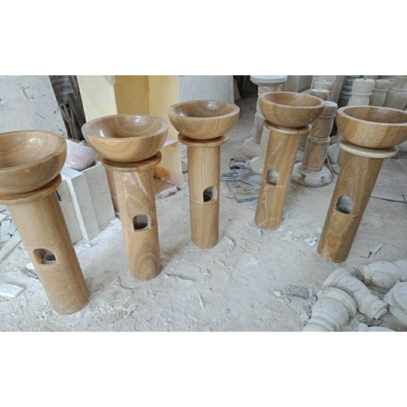 Set Wastafel Pedestal Batu Onyx