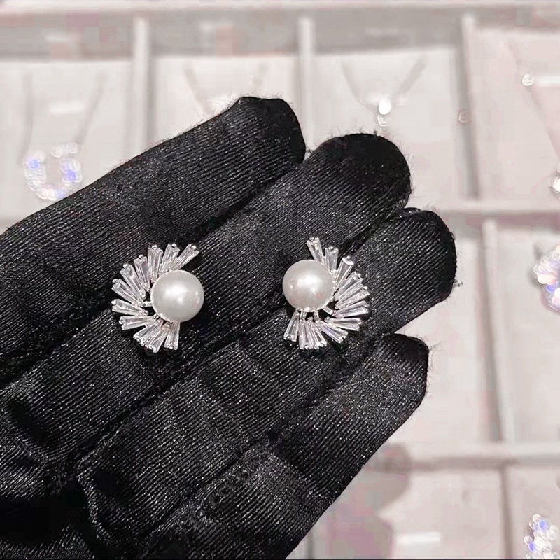 Anting Zircon Mikro Inlay Elegan Mewah