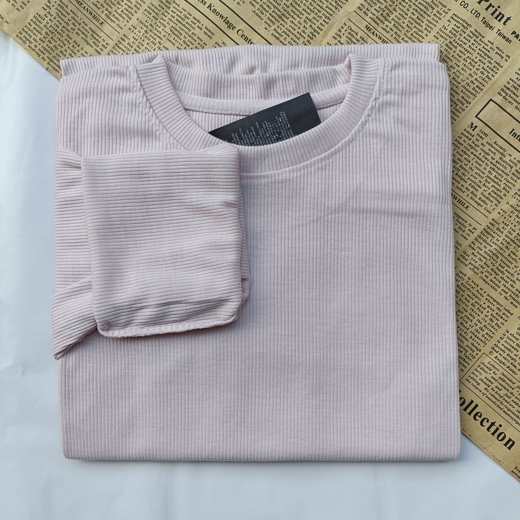 PART II Kaos Rib Premium / Kaos Grosir / Kaos Rib Premium Tebal / Kaos Lengan Panjang Termurah-Mint cream