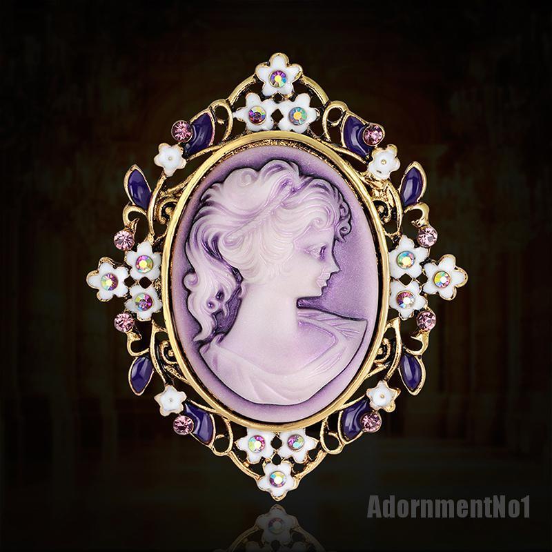 (Adornmentno1) Bros Pin Wanita Desain Cameo Victoria Hias Kristal Untuk Pesta Nikah