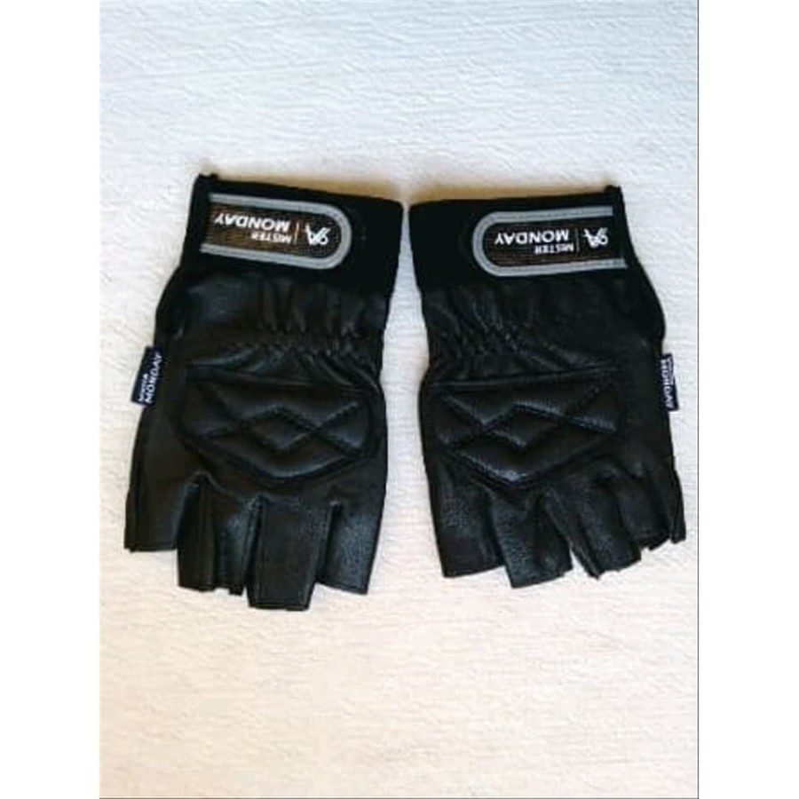 Gloves Sarung Tangan Motor Kulit MONDAY Half Finger Setengah Jari Keren