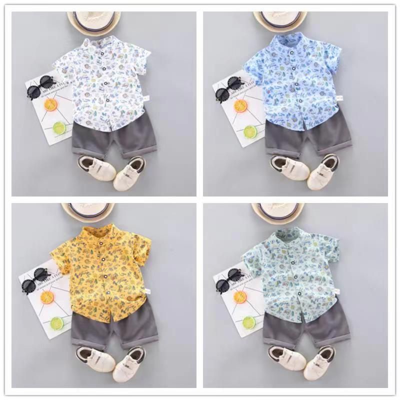 Setelan Kemeja Anak Cowok IMPORT size 6-36 Bulan Motif Random / request by chat