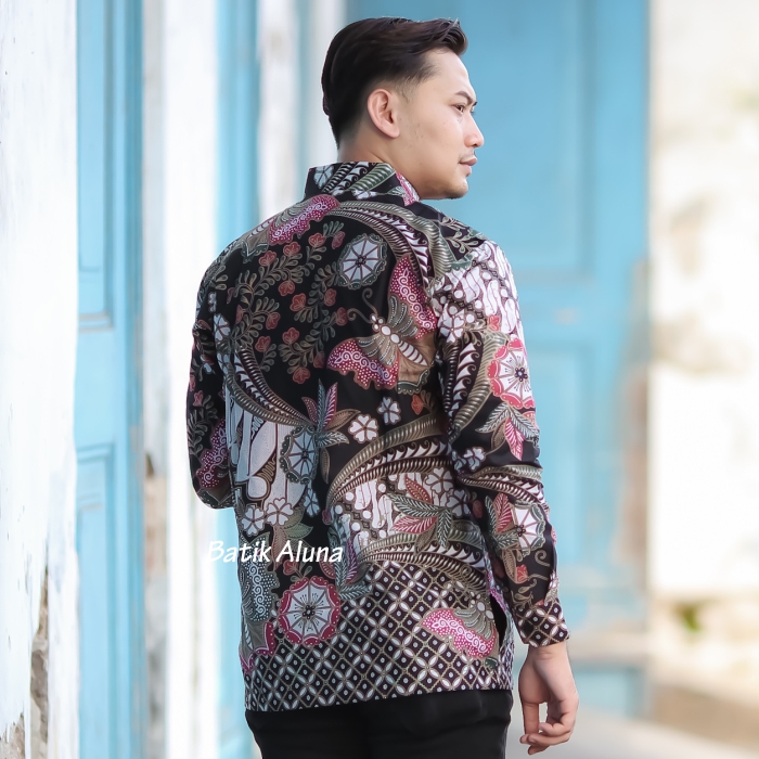 Batik pria lengan panjang Kemeja Atasan Baju batik pria laki laki lengan panjang premium cowok solo