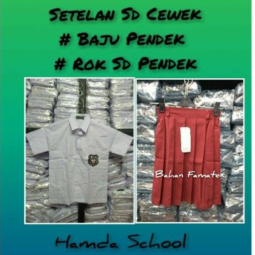 Setelan Sd Cewek Baju Pendek Rok Pendek Seragam Sekolah