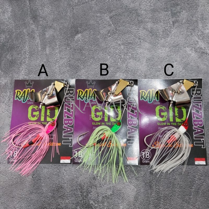 Buzzbait raja lure spesial edition glow in the dark 18grm