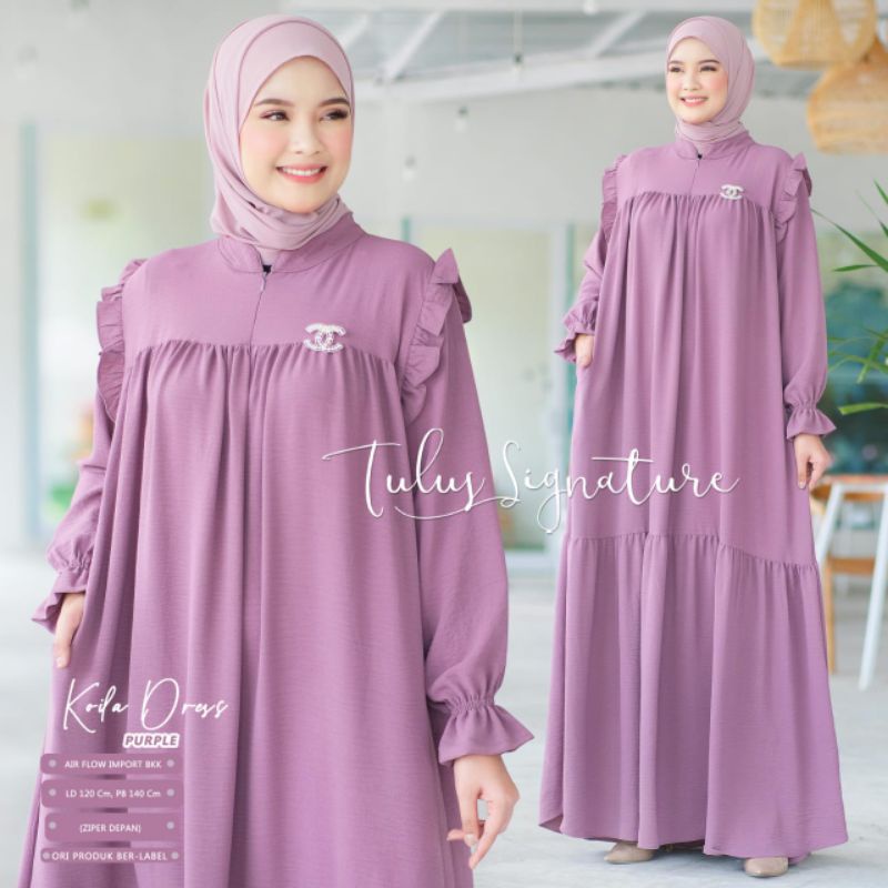 KOILA DRESS BY TULUS SIGNATURE / GAMIS POLOS WANITA MUSLIMAH / Dress airflow import ld120