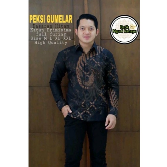 PEKSI GUMELAR Kemeja Batik Pria Lapis Furing Katun Sunforis Batik Solo Kemeja Pria