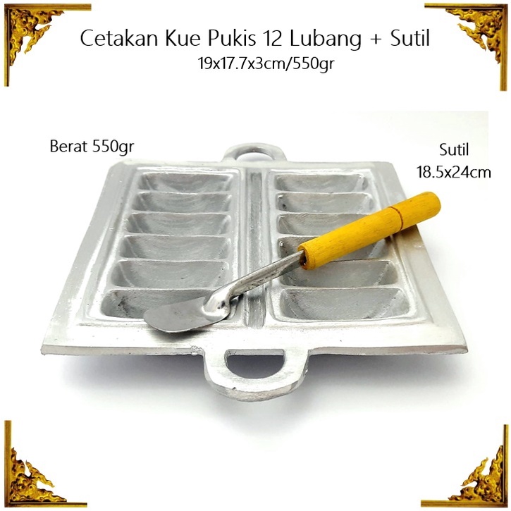 [2in1] Set Cetakan Kue Pukis Tutup 12 Lubang + Sutil