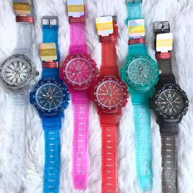 C ( C63 ) JAM TANGAN SPORT TRANSPARAN / WATER RESISTANT 3 ATM / TAHAN AIR