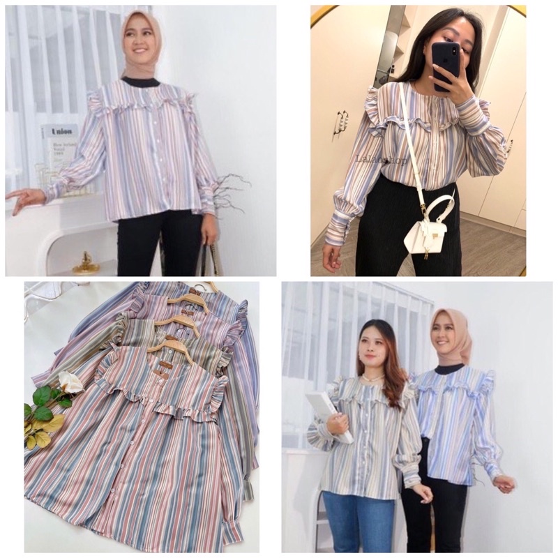 Arlien Ruffle Stripe Blouse