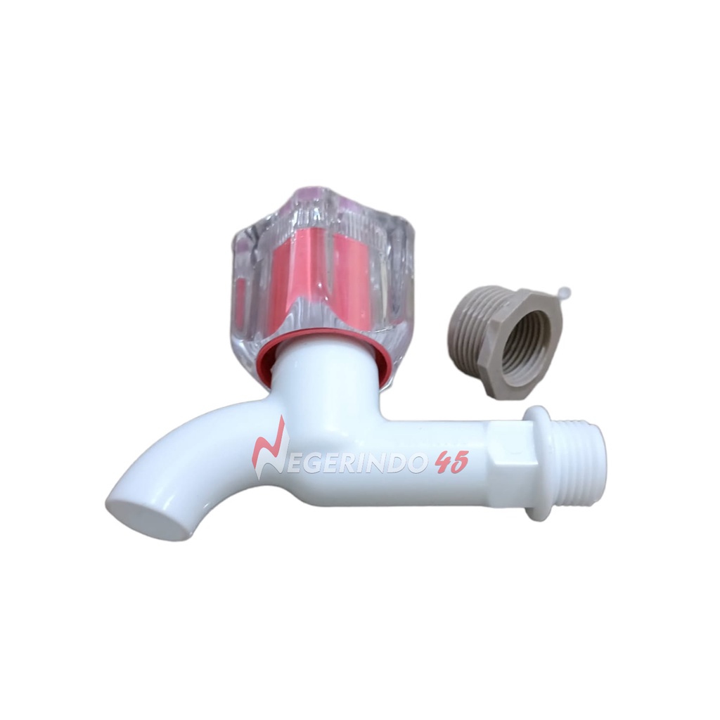 KERAN KRAN AIR PVC BELIMBING KRAN TEMBOK 2 FUNGSI 1/2&quot; + SOCKET 3/4&quot;