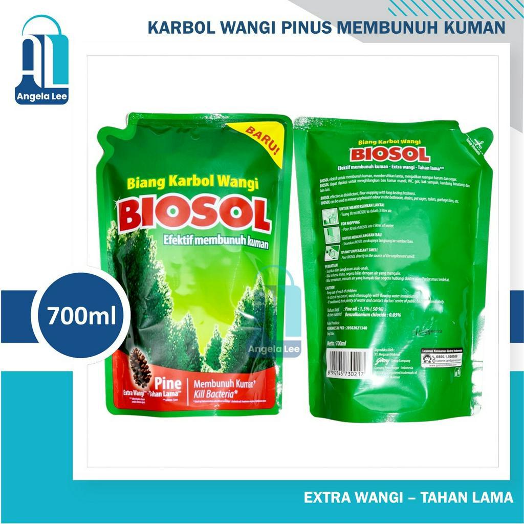 BIOSOL karbol extra wangi bunuh kuman virus pouch 700ml pel pembersih lantai