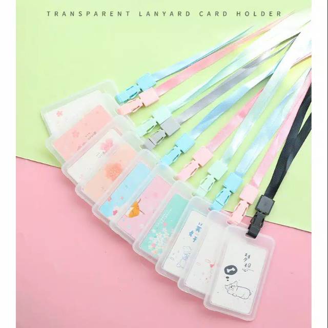 

Name Tag Transparant ID Card Gantungan Kartu Akses Kartu Kerja Tali Kartu Nama ID Lanyard Card Holder