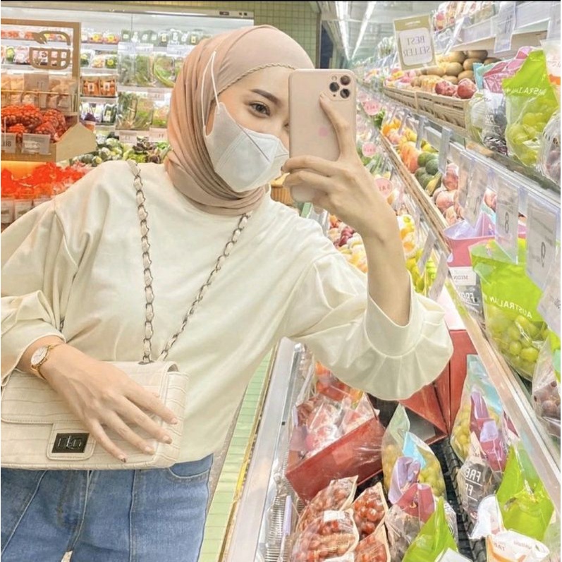 Cava Top lengan Balon | cava blouse lengan balon | atasan lengan balon